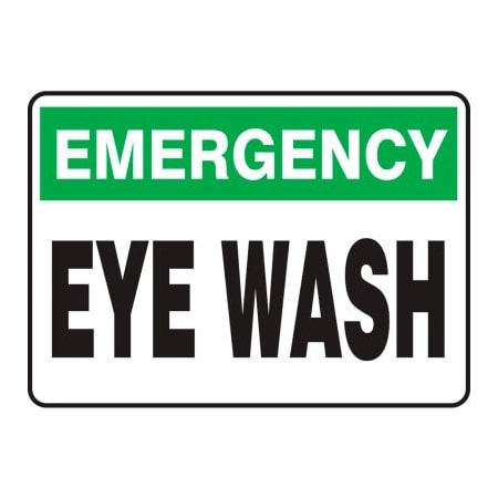 Accuform Emergency Sign, Eye Wash, 10inW X 7inH, Adhesive Vinyl